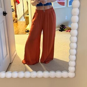 Zara wide leg pants size L orange